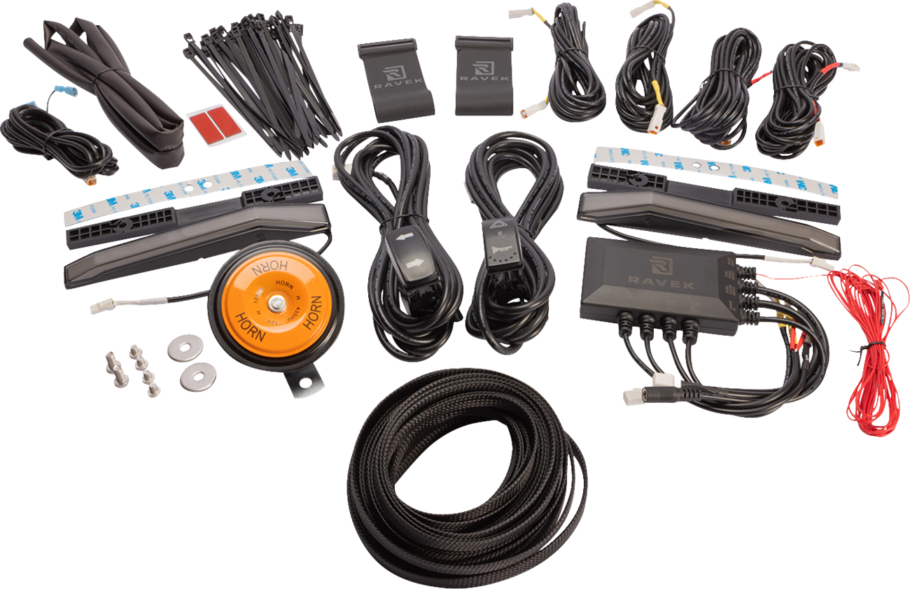 RAVEK Wolverine 69-105 Turn Signal Kit with White Running Light and Amber Indicators