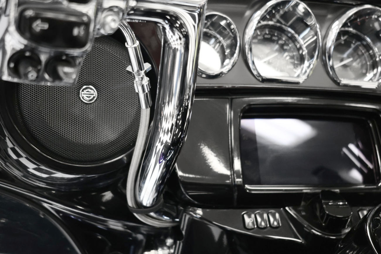 FAT BAGGERS INC. EZ Install Upper Clutch Cable - FLHX/FLTR - Stock - Braided Stainless Steel/Chrome 108000-C