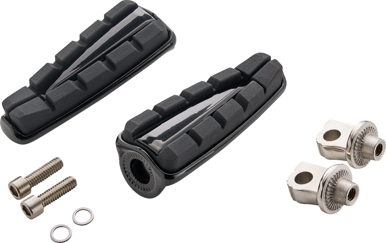 CIRO FOOTPEGS CHICANE WITH Fits H-D ADAPTERS BLACK 61625