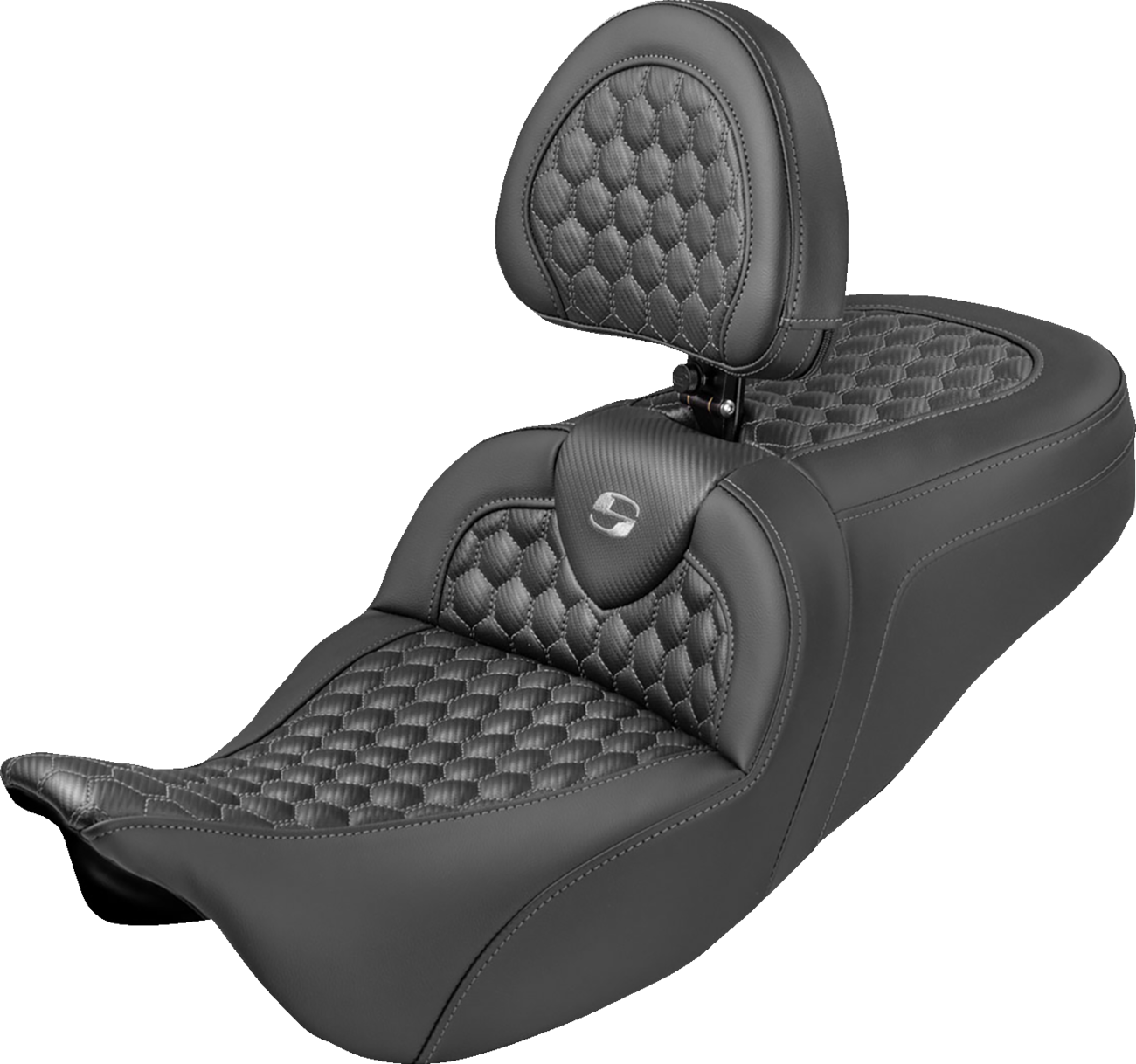 SADDLEMEN EXTENDED REACH ROADSOFA SEAT - HONEYCOMB - GRAY 08-25 HARLEY FLH FLT