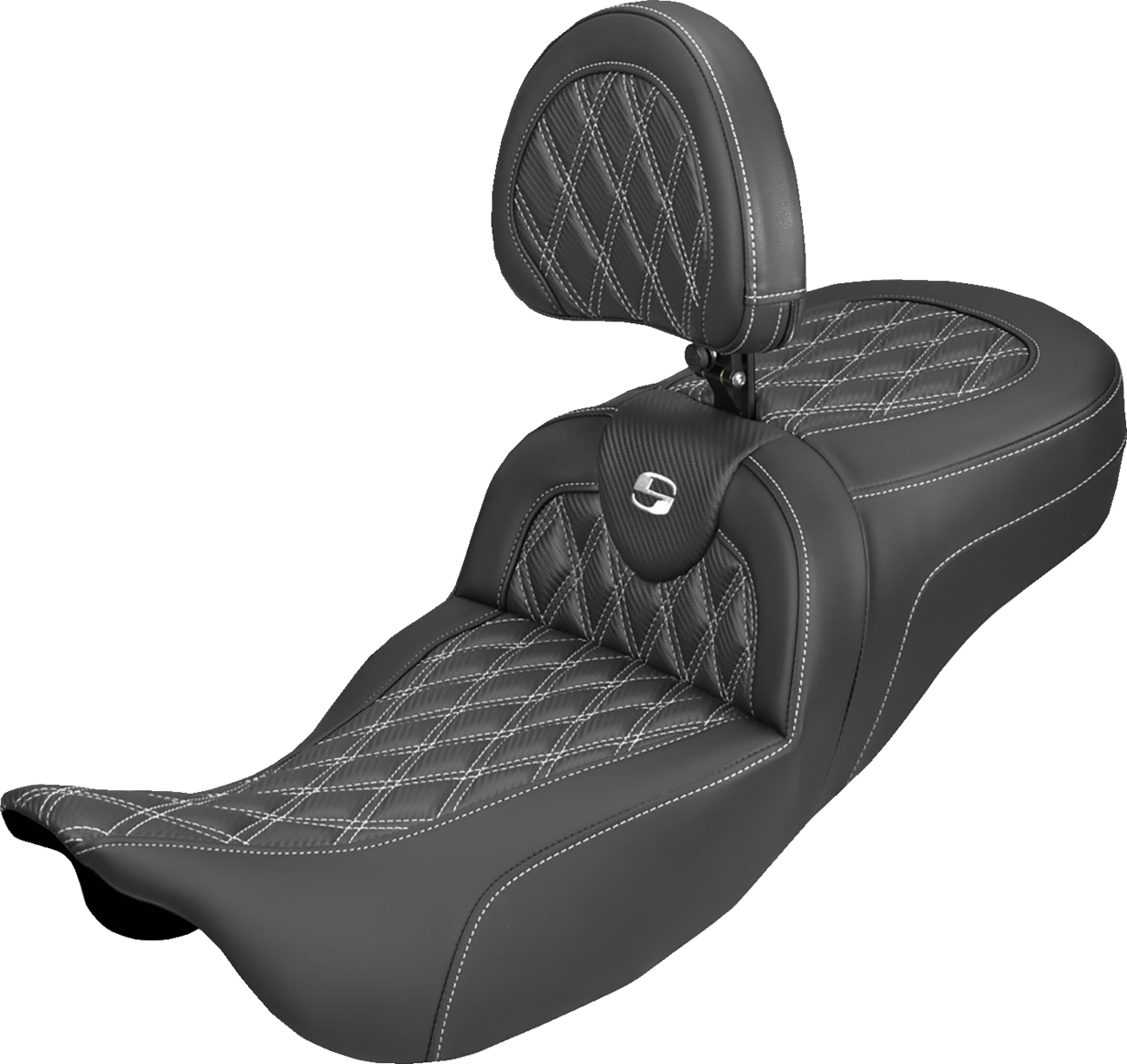SADDLEMEN Extended Fits Reach Roadsofa™ Carbon Fiber Seat - Lattice - White