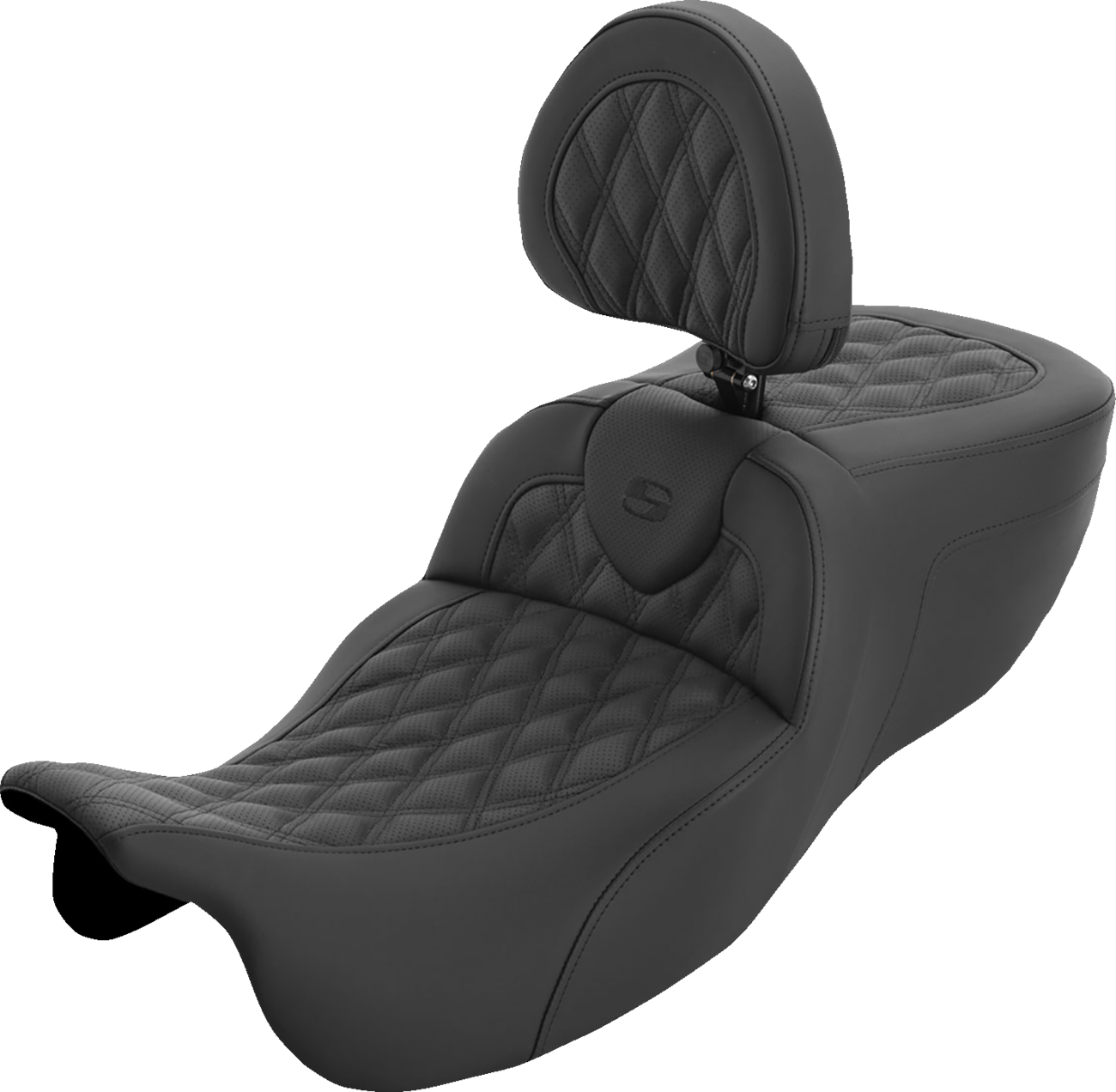 SADDLEMEN Roadsofa™ Extended Fits Reach Seat - With Backrest - Lattice Stitch -