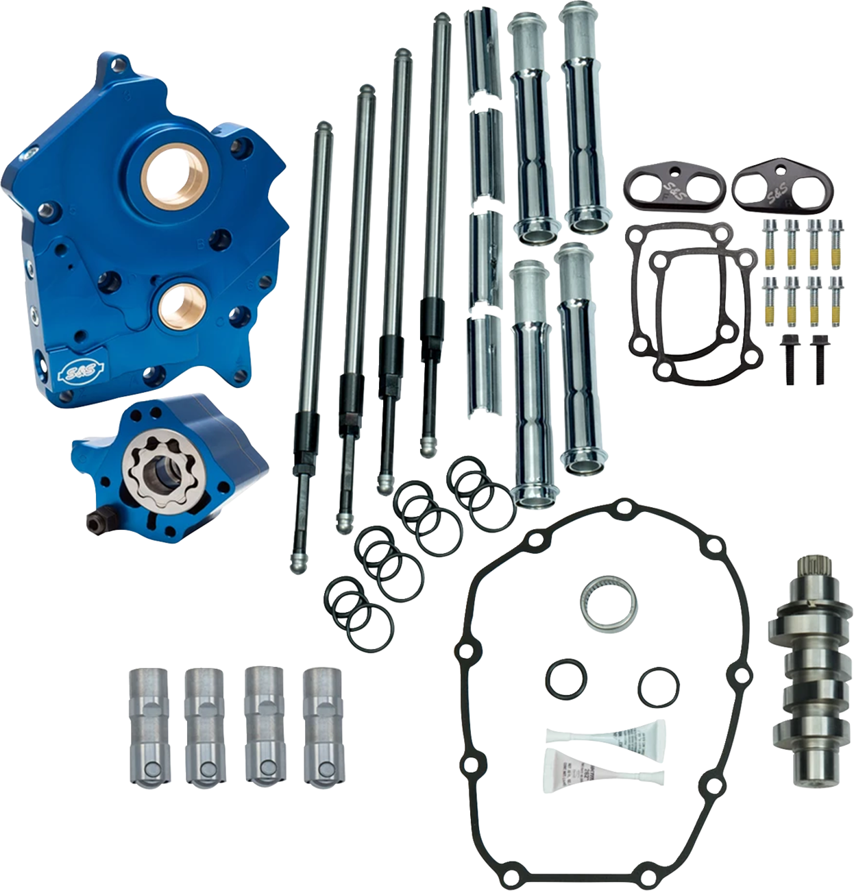 S&S CYCLE Cam Chest - Water Cooled - HPT560 - Chrome Pushrod Tubes - VVT Fits M8