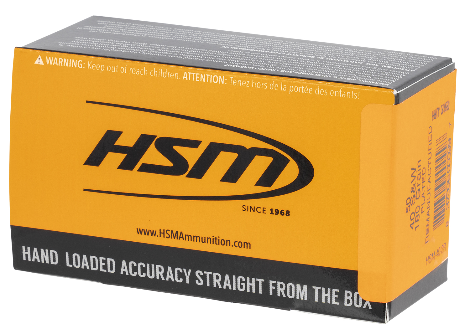 Reman Shell HSM 402R Remanufactured 40 S&W 180 gr Round Nose Flat Point Ammo ...
